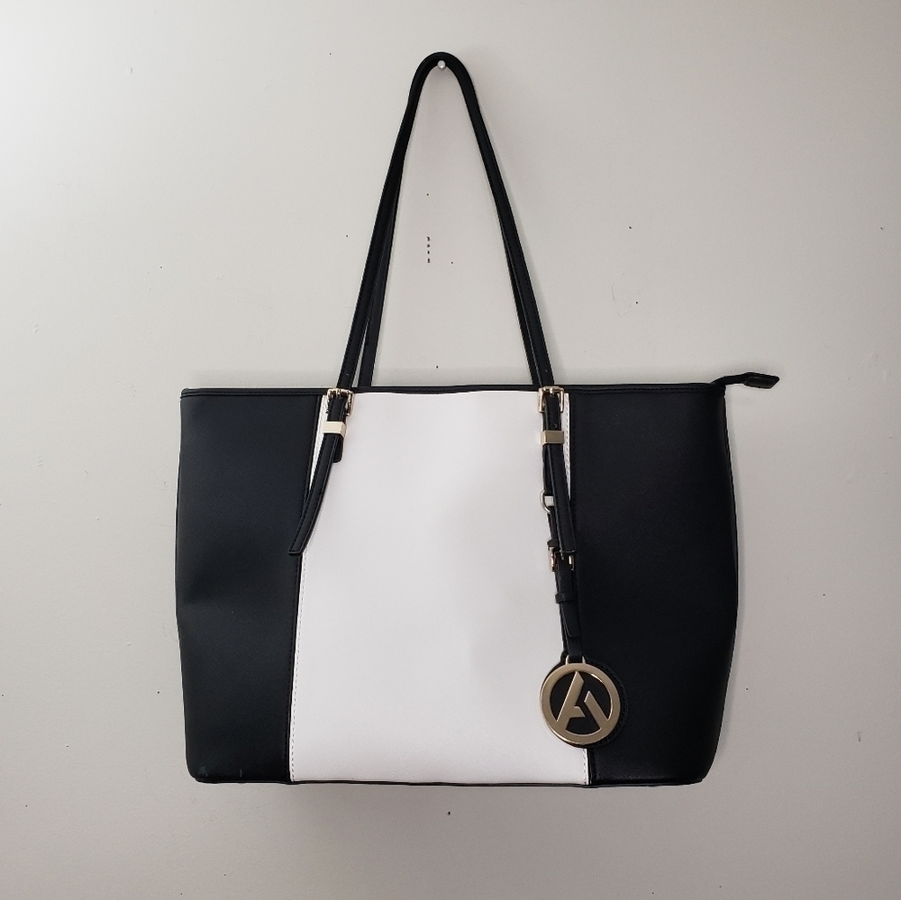 Black & White Large Tote Handbag